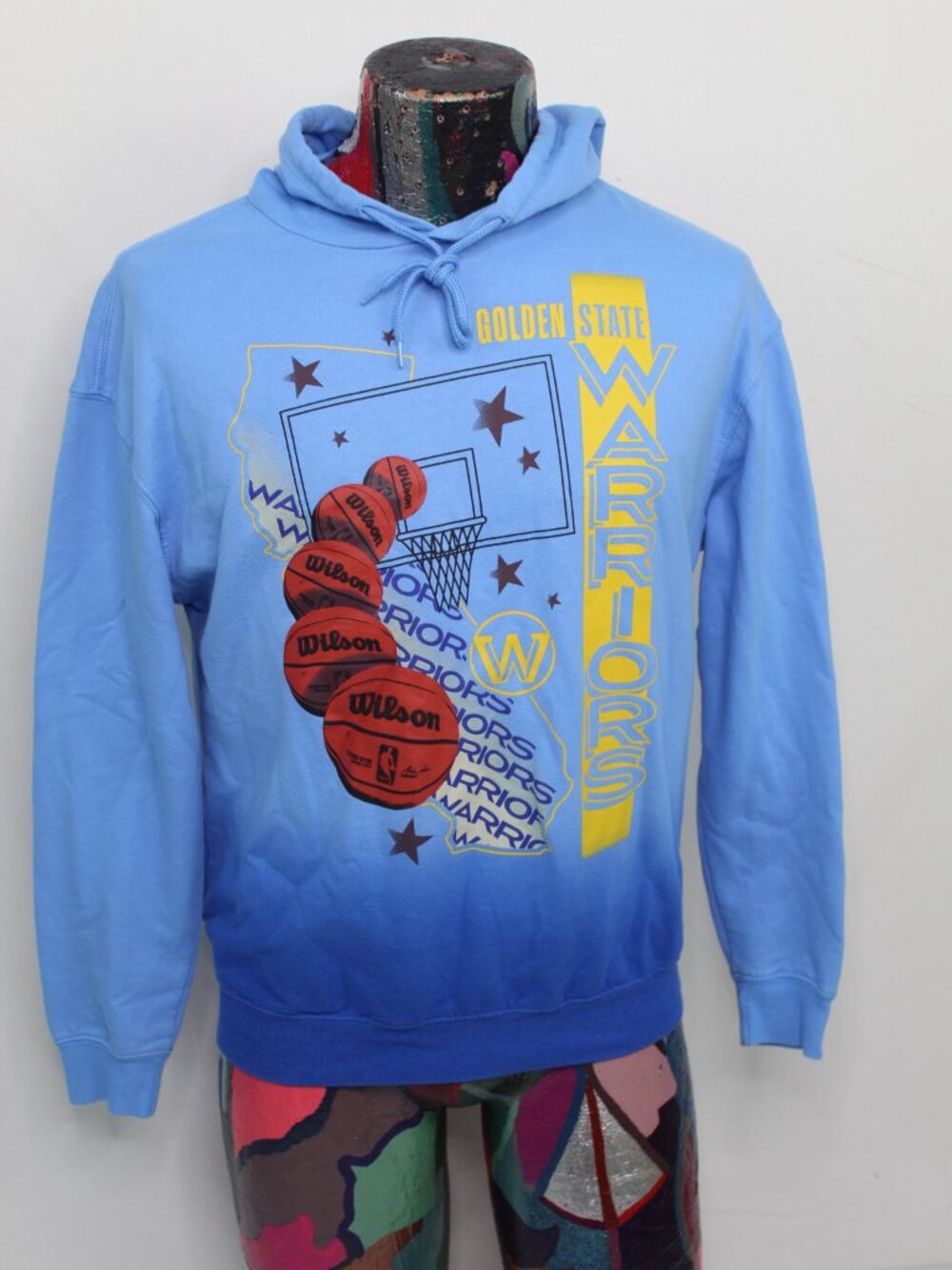 NBA Women's Golden State Warriors Graphic Hoodie Sweatshirt Small Blue